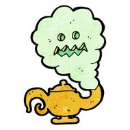 cartoon genie in lamp N7