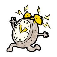 cartoon running alarm clock N2