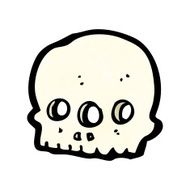 cartoon three eyed alien skull N2
