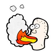 cartoon fire breathing man N3