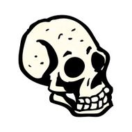 cartoon spooky skull N186