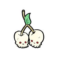 skull cherries cartoon N4