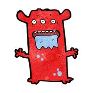 cartoon weird alien monster N16
