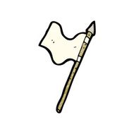 Cartoon Waving White Flag N3