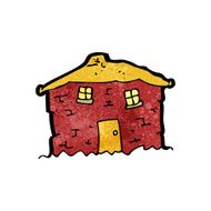 old tumbledown house cartoon N6