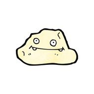 Cartoon Rock With Face N8