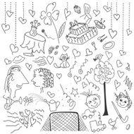 Funny wedding elements set
