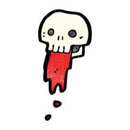 cartoon spooky skull N187