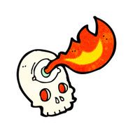 cartoon spooky skull N188