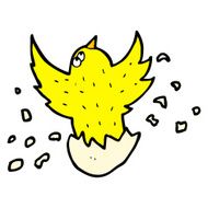cartoon bird hatching from egg N3