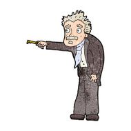 cartoon man trembling with key unlocking N12