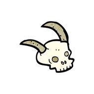 cartoon horned skull N5