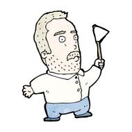 cartoon man waving white flag N22