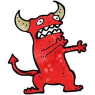 cartoon frightened little devil