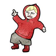 cartoon boy in hooded sweatshirt dancing N3