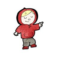 cartoon boy in hooded sweatshirt dancing N4