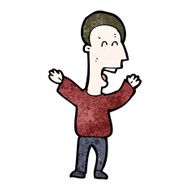 cartoon excited man N105