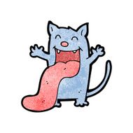 cartoon cat sticking out tongue N4