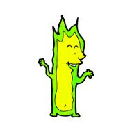 cartoon green fire spirit N5