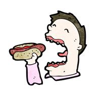 cartoon man eating junk food N4