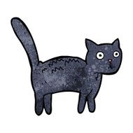 cartoon frightened cat N29