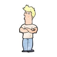 cartoon man with folded arms N37