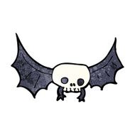 cartoon spooky skull bat N13