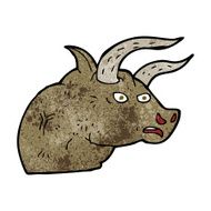cartoon angry bull head N9