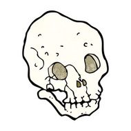 cartoon spooky skull N190