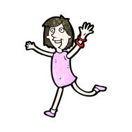 cartoon excited woman N149