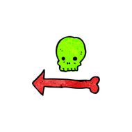 cartoon skull with arrow N6