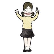 cartoon clever woman with idea N2