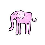 cartoon pink elephant N28