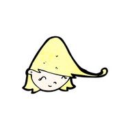 cartoon happy blond girl&#039;s face N2