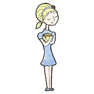 cartoon skinny girl with books N2
