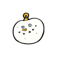 cartoon snowman face bauble N5