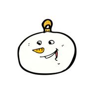 cartoon snowman face bauble N6