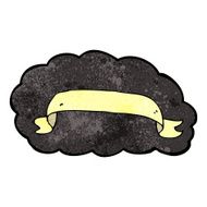 cartoon cloud with scroll banner N4