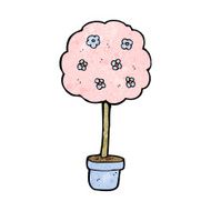 decorative pink tree cartoon N5