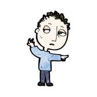 cartoon pointing boy N34