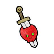 skull and sword cartoon tattoo N5