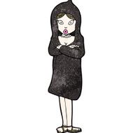 cartoon woman in coat N2