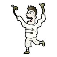 cartoon man in straight jacket