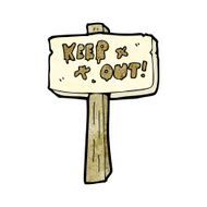 cartoon keep out sign N4