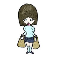 Cartoon Woman Carrying Shopping Bags N4