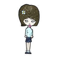 cartoon woman with flower in hair N2