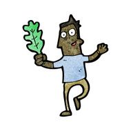 cartoon man with leaf N6
