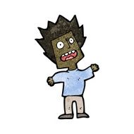 cartoon frightened man N111