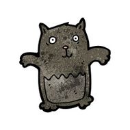 cartoon black cat N62