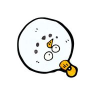 cartoon snowman face bauble N8